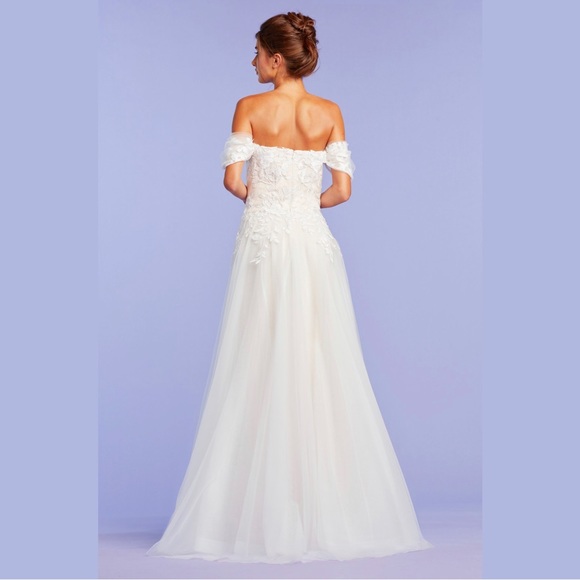 TADASHI SHOJI - PIERCE OFF-SHOULDER EMBROIDERED GOWN - Picture 2 of 5